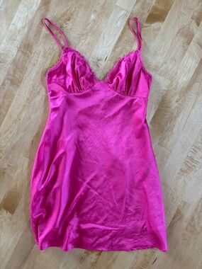 Princess Polly Womens Satin Mini Slip Dress Magenta 6